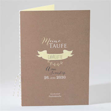 Kirchenheft Taufe Pictos rund und kraft in gelb