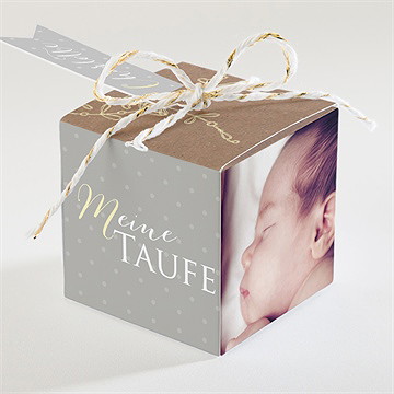 Geschenkbox Taufe pictos rund und kraft in gelb - Vue 2