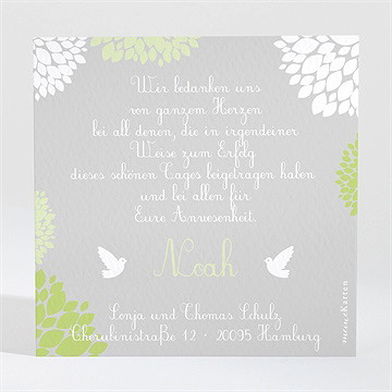 Dankeskarte Taufe fliegende tauben - Vue 2