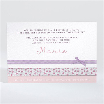 Dankeskarte Taufe girly - Vue 2