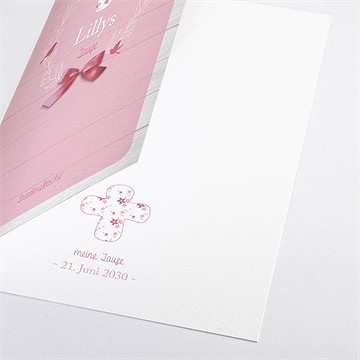 Kirchenheft Taufe Rosa Schleife - Sicht 2