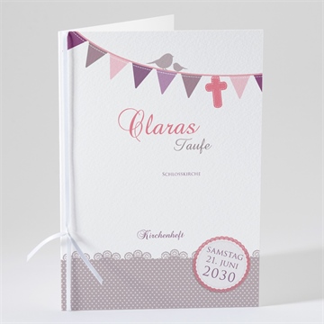 Kirchenheft Taufe vogelgesang mädchen- schachtel