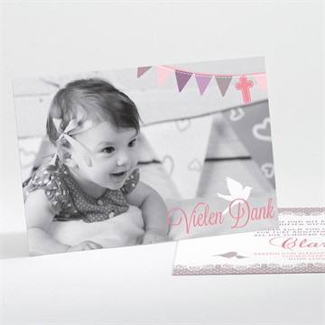 Dankeskarte Taufe vogelgesang mädchen- schachtel