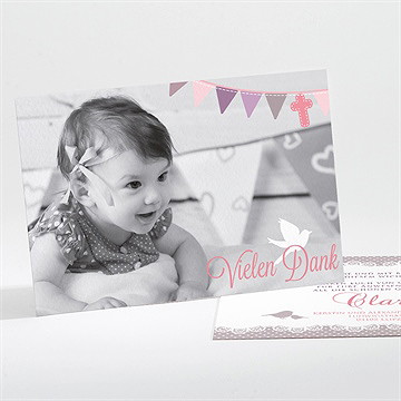 Dankeskarte Taufe Vogelgesang Mädchen