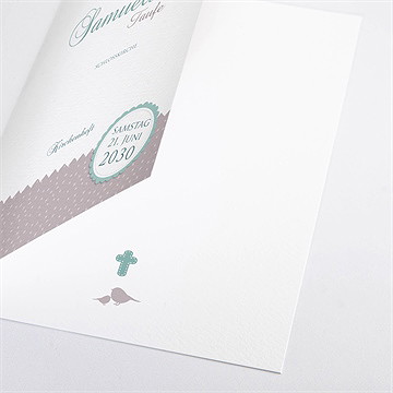 Kirchenheft Taufe Vogelgesang Junge - Sicht 2