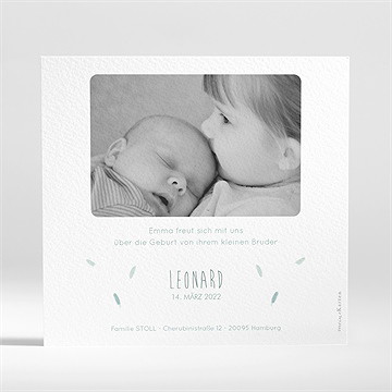 Geburtskarte waldtiere grün - Sicht 2