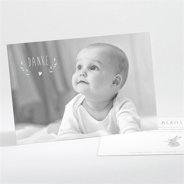 Dankeskarte Geburt waldtiere grün