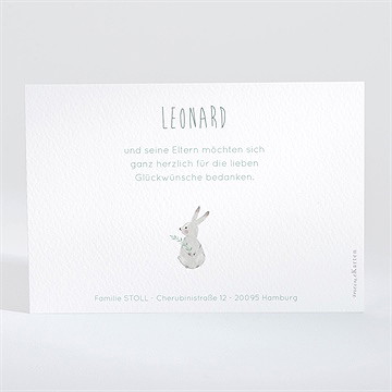 Dankeskarte Geburt waldtiere grün - Vue 2