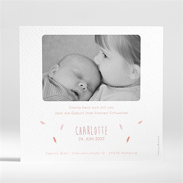 Geburtskarte waldtiere rosa - Vue 2