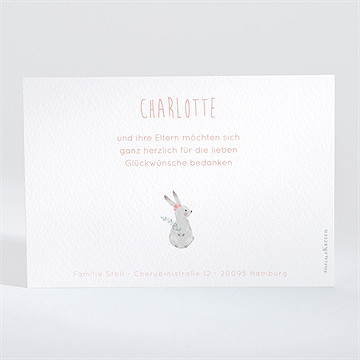 Dankeskarte Geburt waldtiere rosa - Vue 2