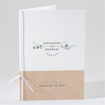 Kirchenheft Hochzeit silber-linde