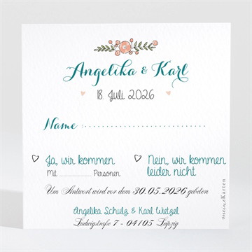 Antwortkarte Hochzeit Bohemian