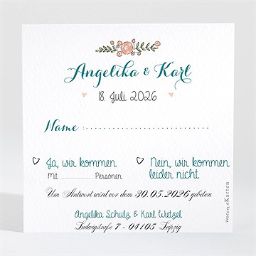 Antwortkarte Hochzeit Bohemian
