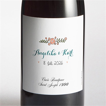Flaschenetikett Hochzeit bohemian