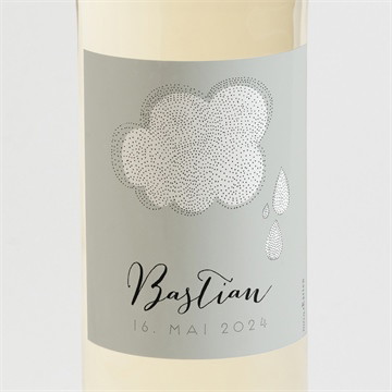 Flaschenetikett Geburt Wolke