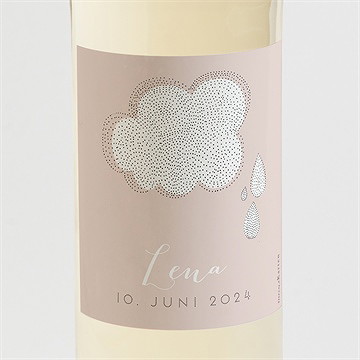 Flaschenetikett Geburt Zarte Wolke