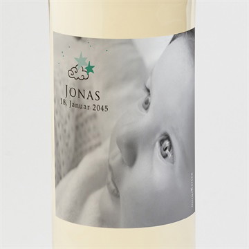 Flaschenetikett Geburt poesie