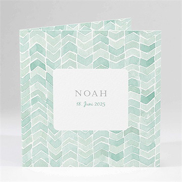 Geburtskarte Aquarellmuster Grün