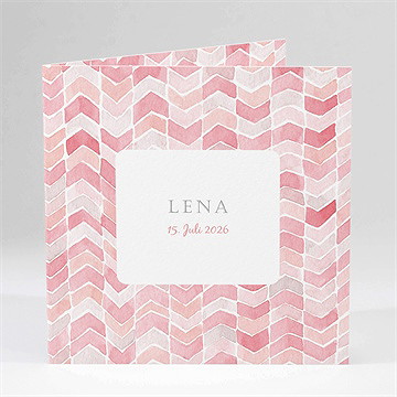 Geburtskarte Aquarellmuster Rosa