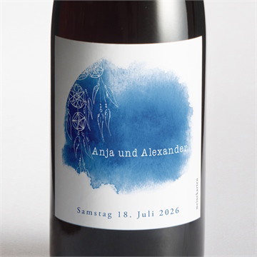 Flaschenetikett Hochzeit Dreamcatcher