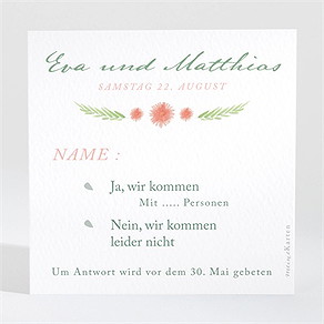 Antwortkarte Hochzeit blume