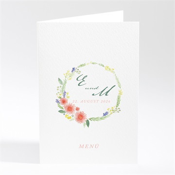 Menükarte Hochzeit blume