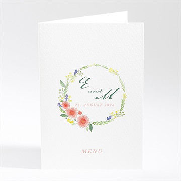 Menükarte Hochzeit blume