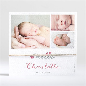 Geburtskarte Mohnblumen Kranz - Vue 2