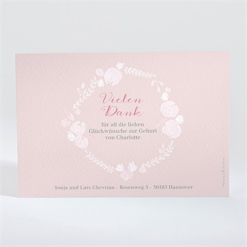 Dankeskarte Geburt Mohnblumen Kranz - Vue 2