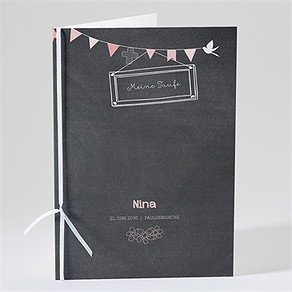 Kirchenheft Taufe kreidetafel girly