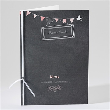 Kirchenheft Taufe Kreidetafel Girly