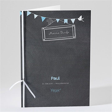 Kirchenheft Taufe Kreidetafel Boy