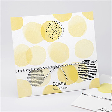 Geburtskarte Gelbe Tupfen