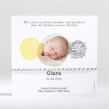 Geburtskarte Gelbe Tupfen - Vue 2