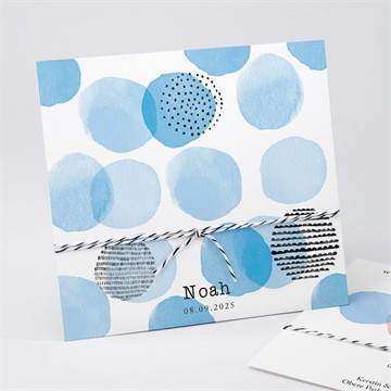 Geburtskarte Blaue tupfen