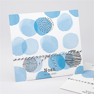 Geburtskarte Blaue Tupfen