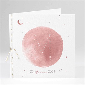 Geburtskarte sternenhimmel rosa