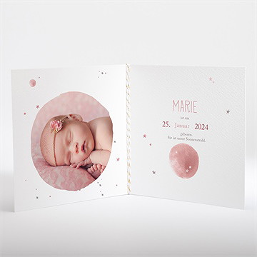 Geburtskarte sternenhimmel rosa - Vue 2