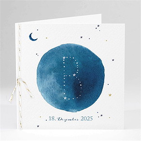 Geburtskarte sternenhimmel blau