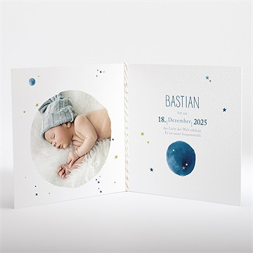 Geburtskarte sternenhimmel blau - vue 2