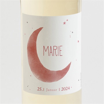 Flaschenetikett Geburt Sternenhimmel rosa