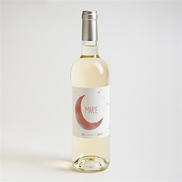 Flaschenetikett Geburt Sternenhimmel Rosa - Vue 2