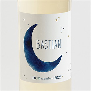 Flaschenetikett Geburt sternenhimmel blau