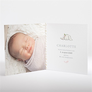 Geburtskarte Blumenhäschen Für Dich - vue 2