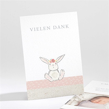 Dankeskarte Geburt Blumenhäschen Für Dich