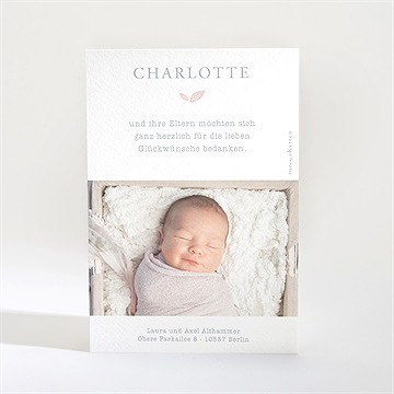 Dankeskarte Geburt blumenhäschen für dich - Vue 2