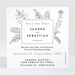 Save the Date Karte herbarium - quadrat
