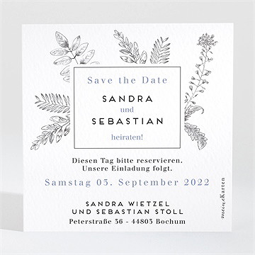 Save The Date Karte Herbarium - Quadrat