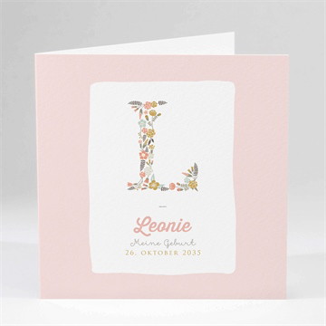 Geburtskarte blumen alphabet