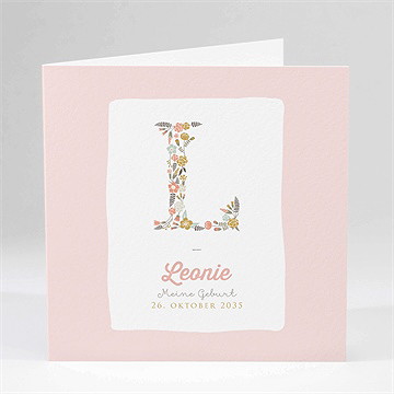 Geburtskarte Blumen Alphabet